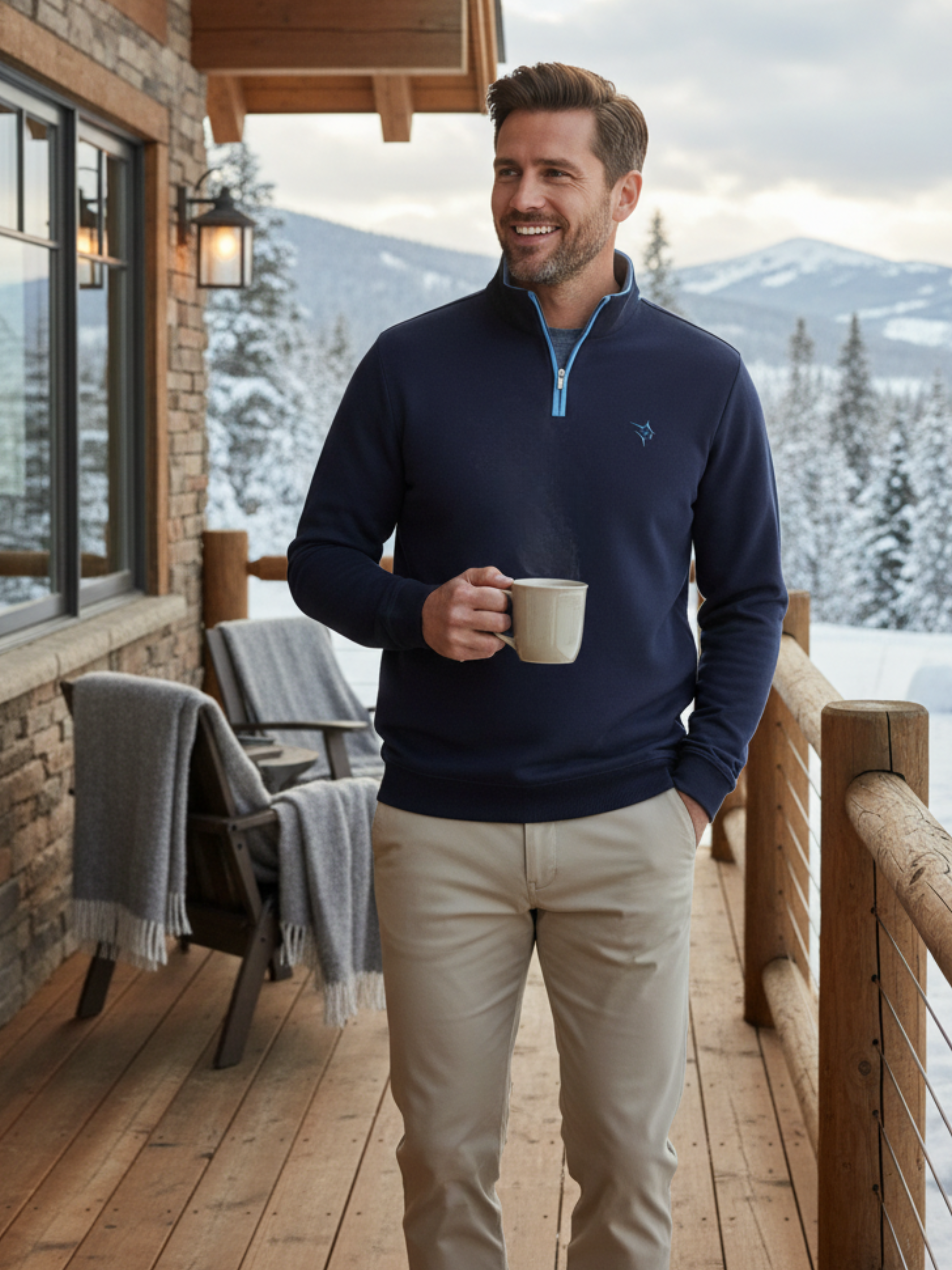 Turnberry Quarter Zip Smooth Knit XXL Navy
