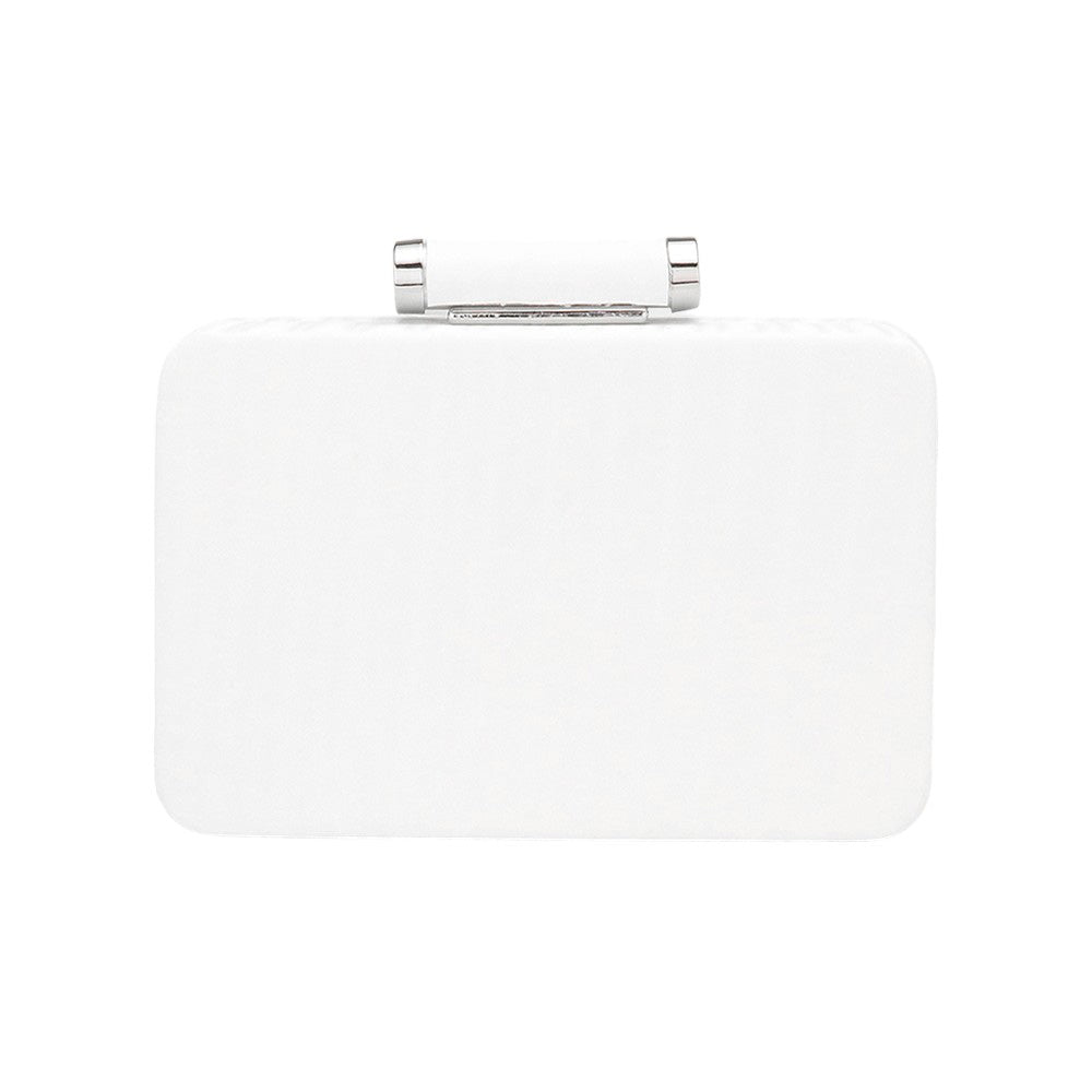 Solid Embossed Clutch Crossbody Bag White