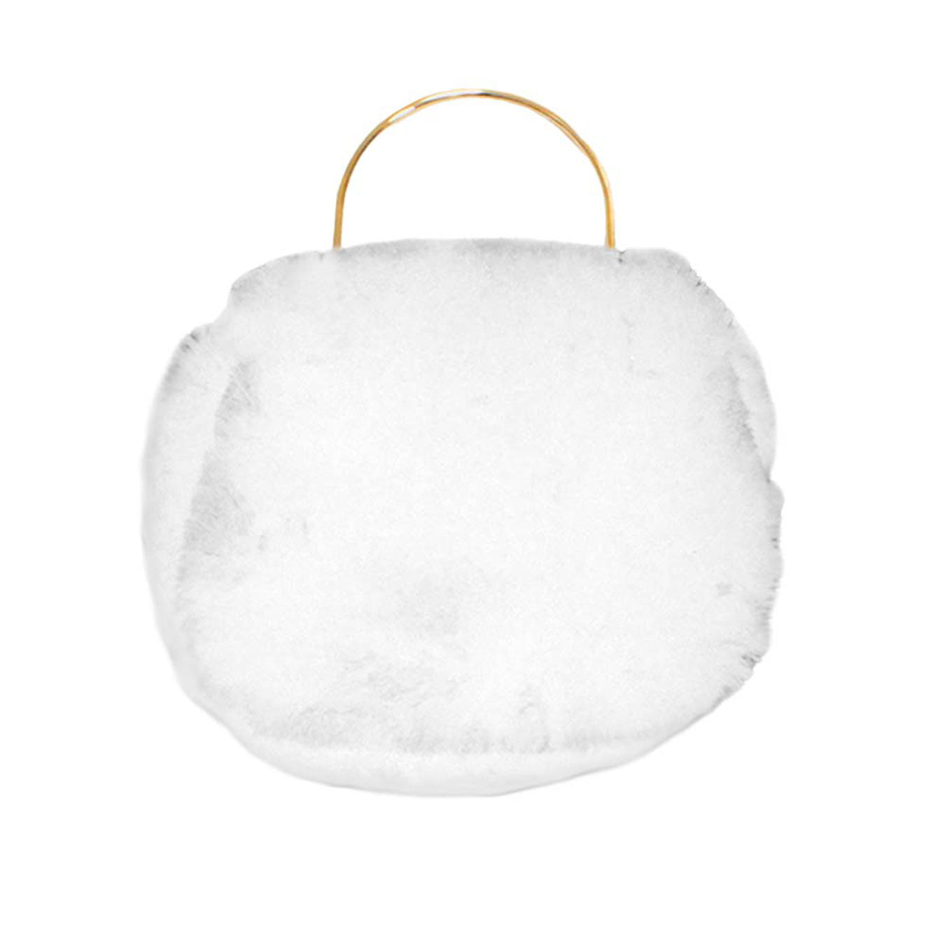 Solid Faux Fur Tote Crossbody Bag White