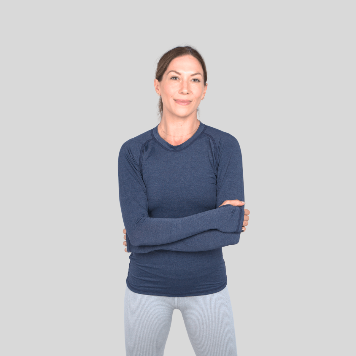Laguna Long-Sleeve Women's Sun Shirt - Heathered heather navy