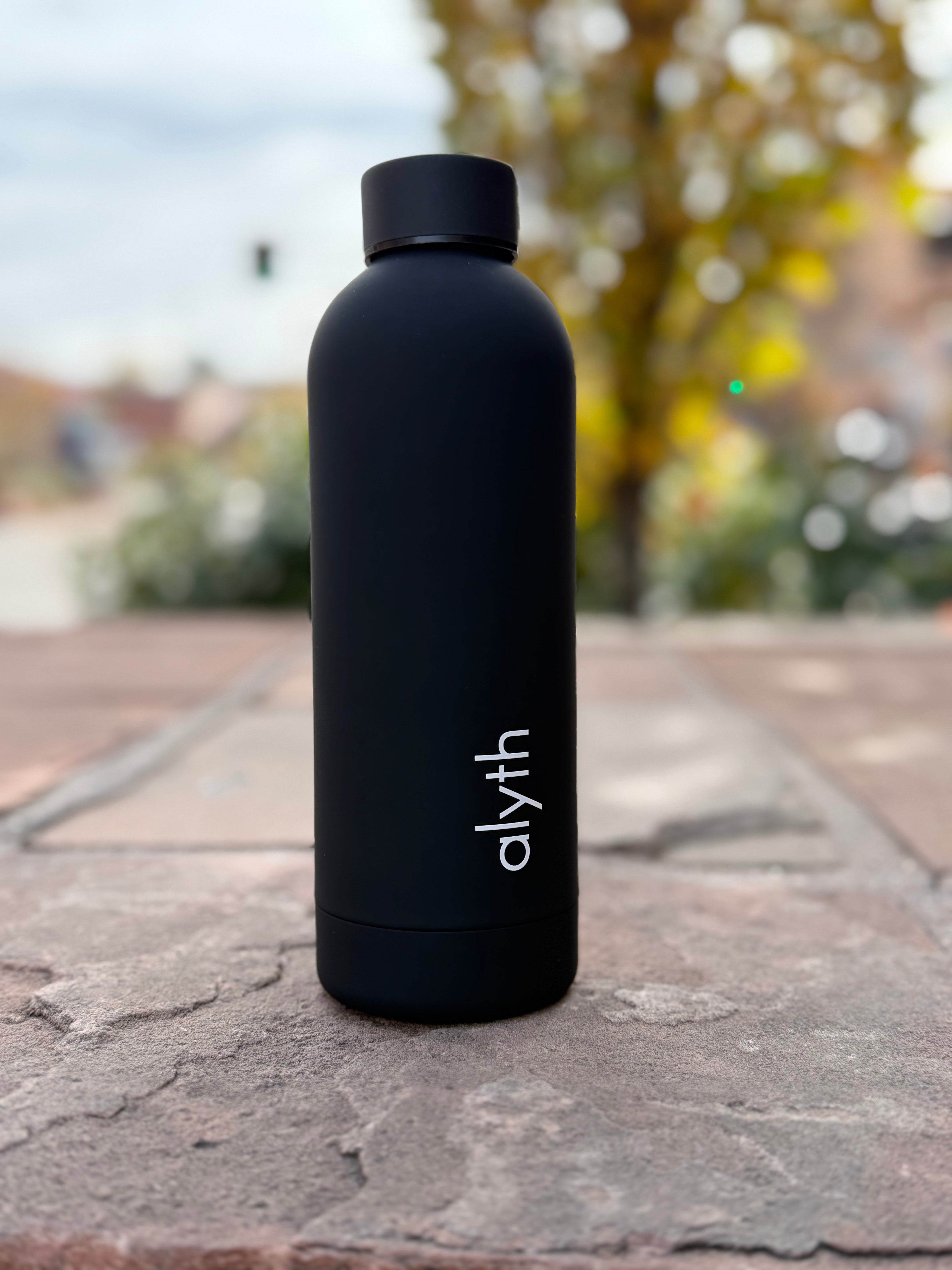 alyth water bottle 16oz Black