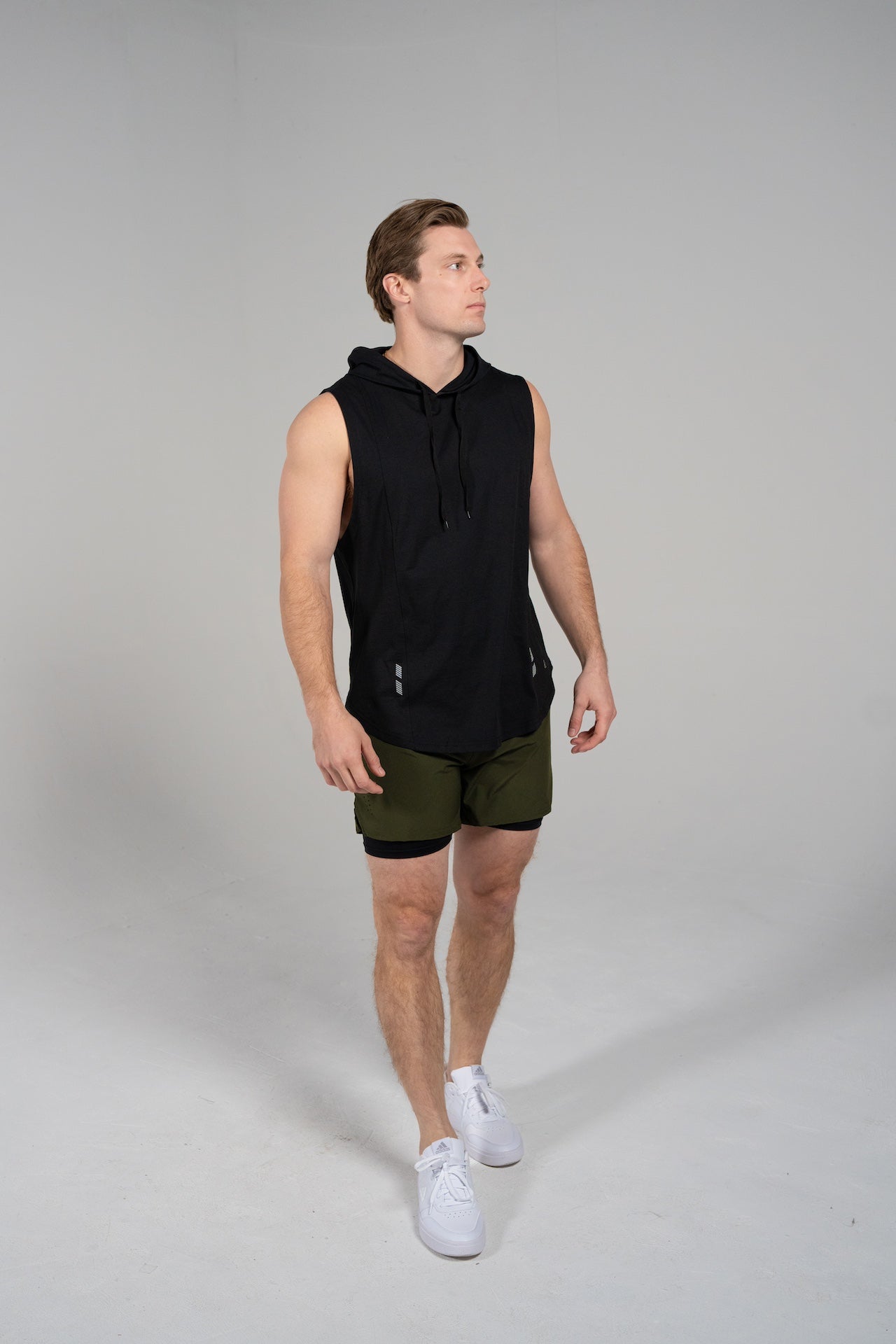 DETERMINED hooded sleeveless Black