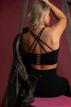 rebellious crop bra Black