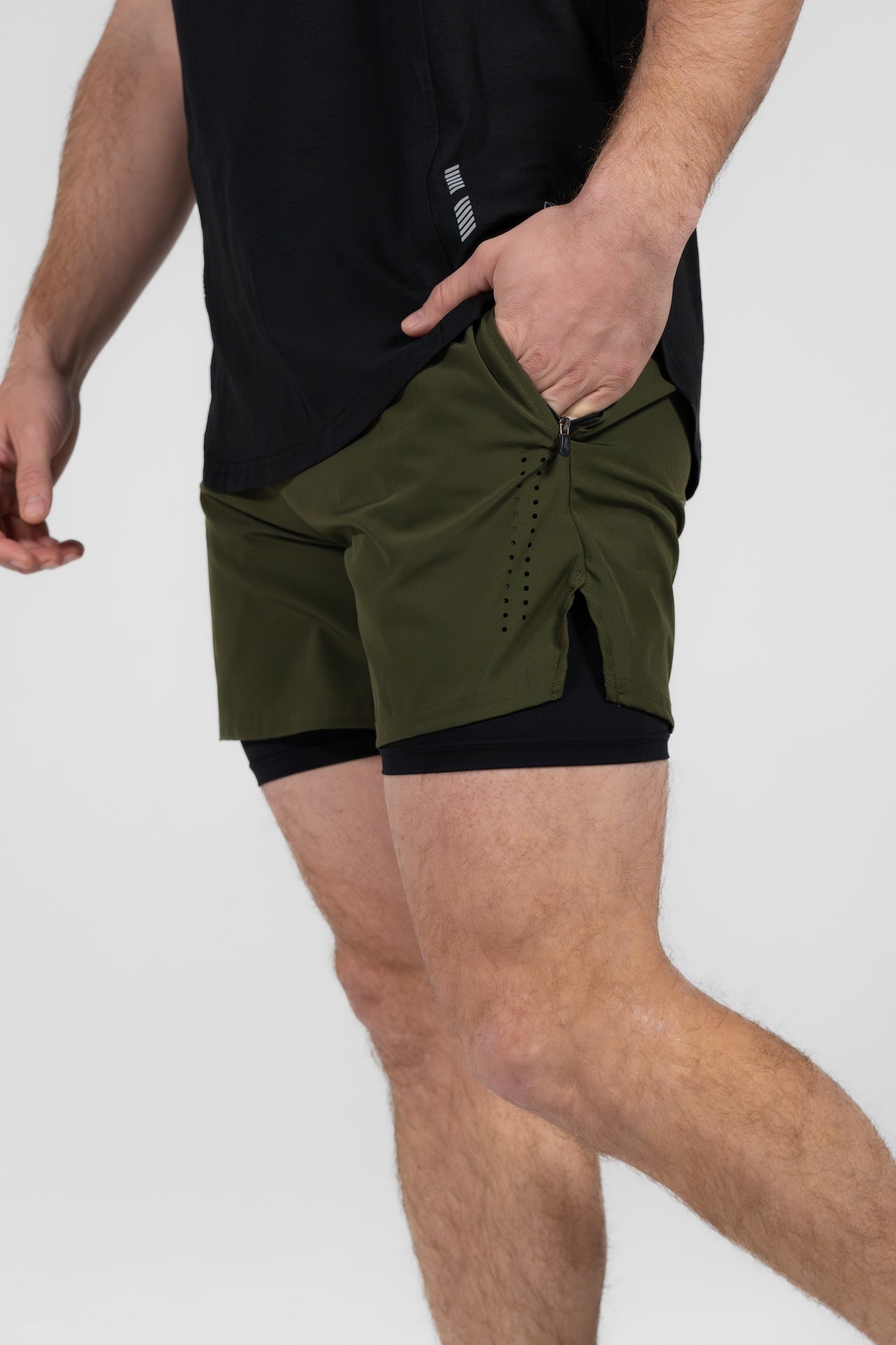 worthy liner shorts Dark Moss 5"