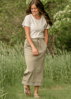 Bradi Side Zipper Athletic Maxi Skirt