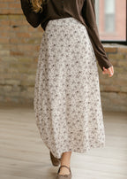 Braylyn Brown Floral Midi Skirt