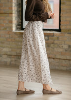 Braylyn Brown Floral Midi Skirt