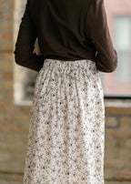Braylyn Brown Floral Midi Skirt