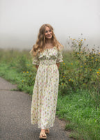 Celine Puff Sleeve Floral Maxi Dress