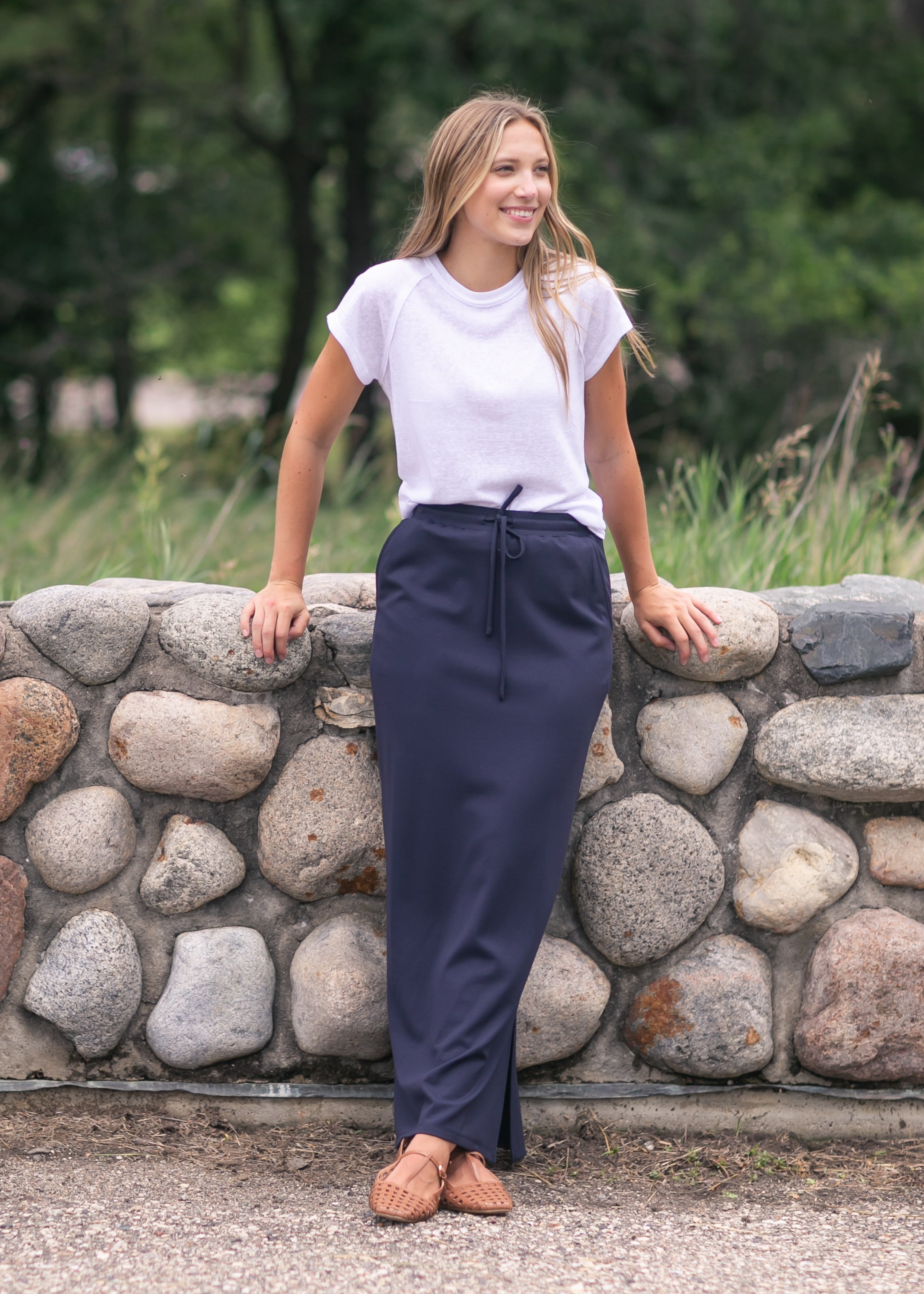 Jordan Knit Maxi Skirt Navy