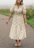 Katrina Half Sleeve Floral Midi Dress 2XL