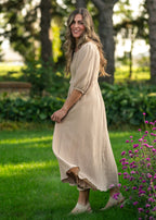 Kayleen Tan Smocked Bodice Gauze Dress