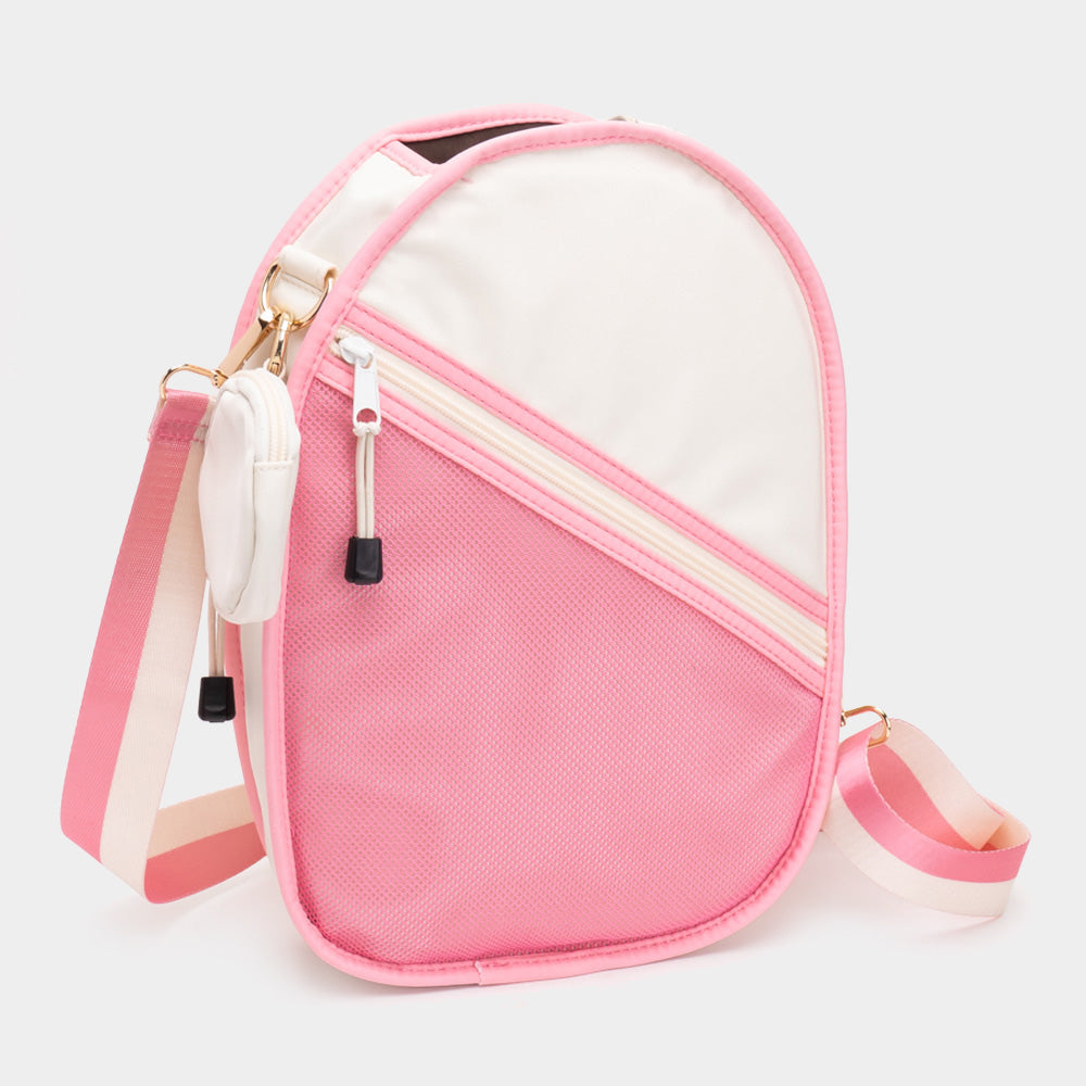 Pickleball Sling Bag / Crossbody Bag Ivory, Pink