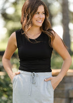 Premium Basic Layering Tank Top Black