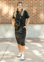 Rory Athletic Midi Dress Black