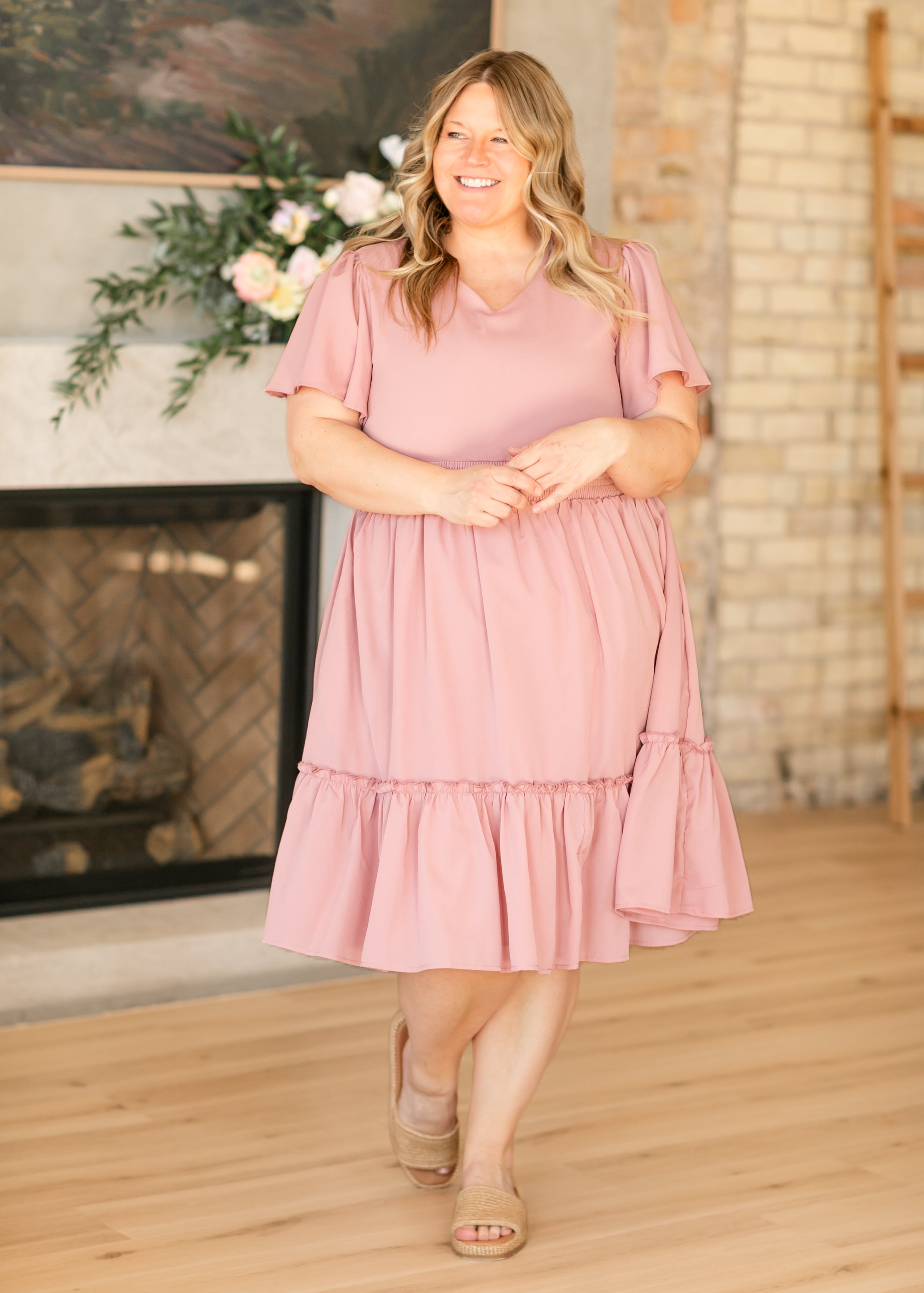 Sophie V-Neck Midi Dress 4XL